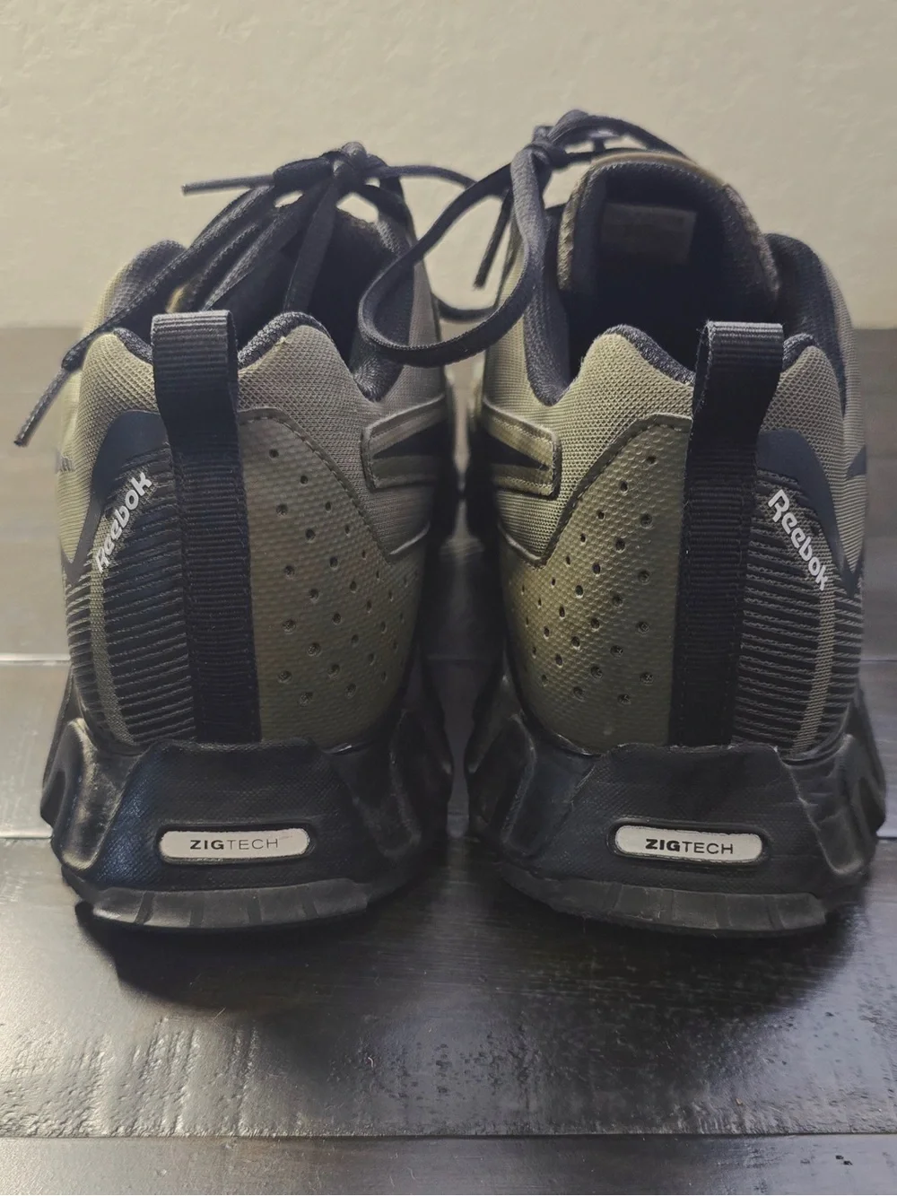 Reebok Olive Green and Black Men’s Athletic Lace-Up Sneakers